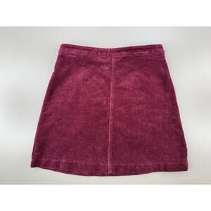 Forever‎ 21 Women’s Corduroy Mini Skirt S Burgundy Pink Fall Retro Boho Cotton